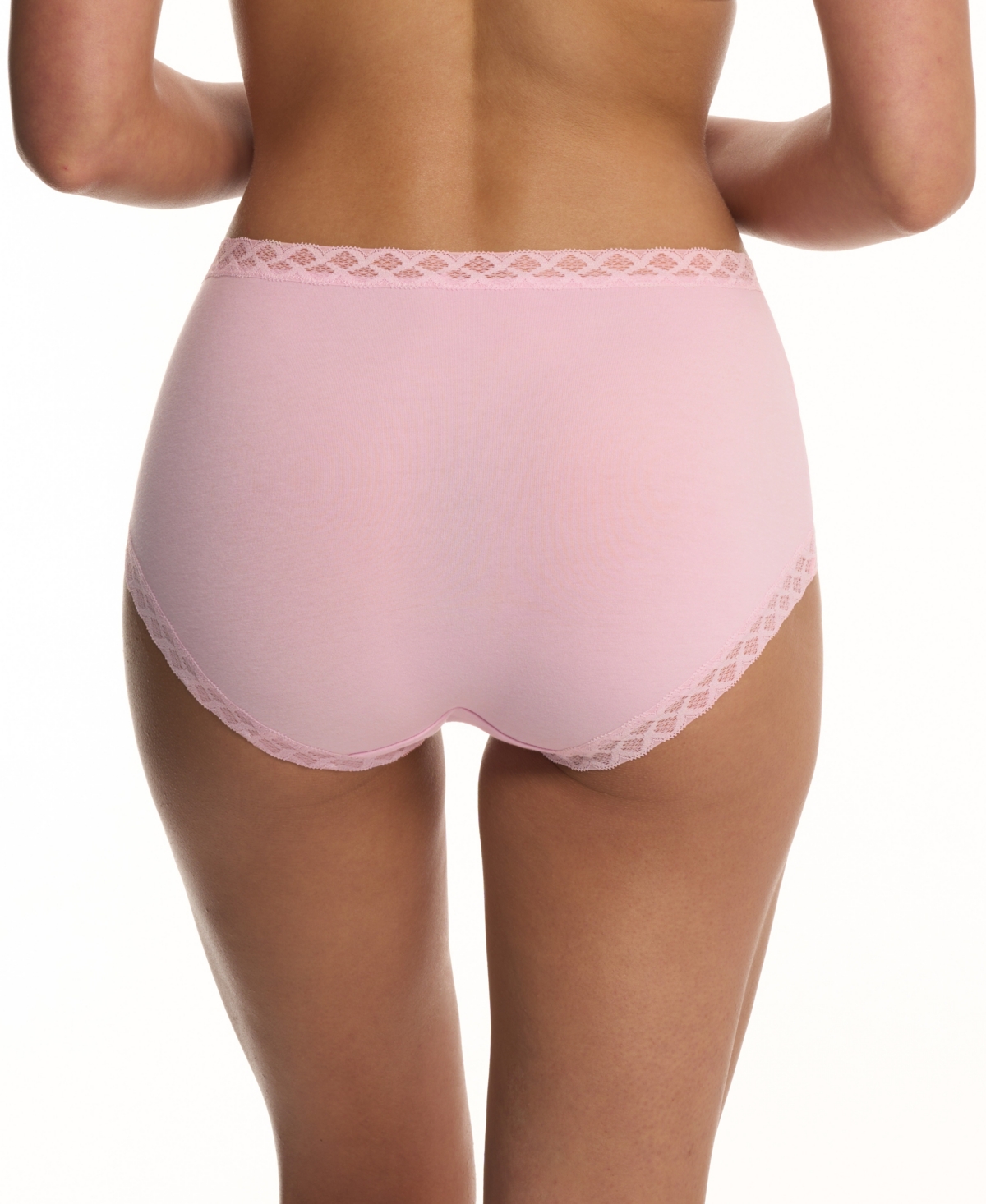 Natori Bliss Lace-Trim High Rise Cotton Brief 755058
