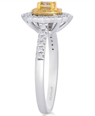 Sunny Yellow Diamond (0.38 ct. t.w.) & Vanilla Diamond (0.29 ct. t.w.) Ring in 14k Two-Tone Gold