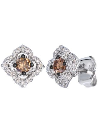 Chocolate Diamond (1/4 ct. t.w.) & Nude Diamond (1/4 ct. t.w.) Earrings in 14k Vanilla Gold