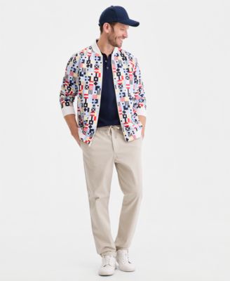 Men's Nautical Flag Print Windbreaker