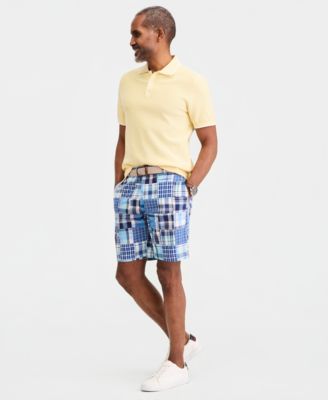 Men's Regular-Fit Madras Plaid Patchwork 9" Shorts