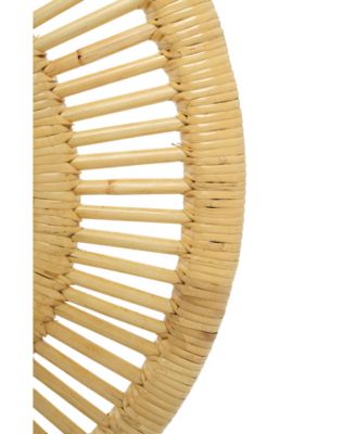 Round Wall Hanging Mirror with Rattan Frame, Boho Decorative Mirror, Natural Finish for Living Room, Bedroom & Bathroom