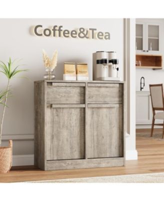 31.5" Sideboard Buffet Cabinet with 2 Drawers, Modern Coffee Bar Storage Cabinet