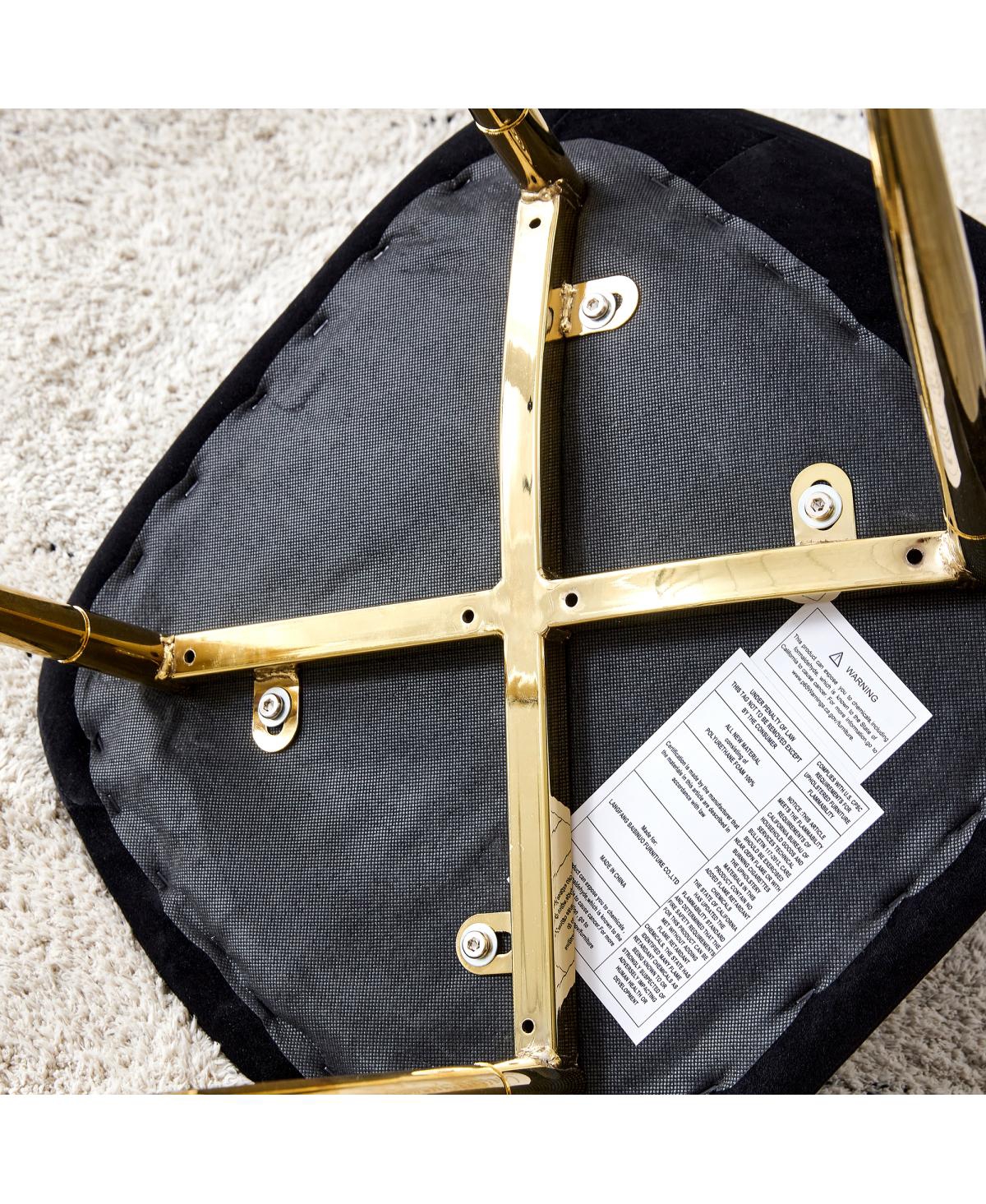 Streamdale Furniture Modern Velvet Dining Chairs with Golden Legs (Set of 6)