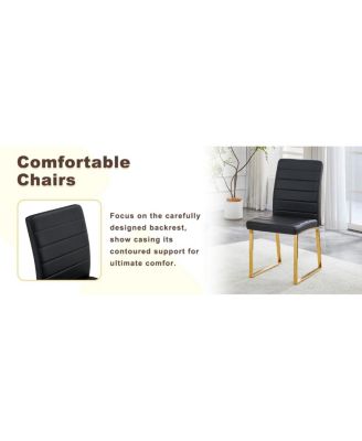 6-Pack Heavy-duty Chairs: 2.1" Cushion, Iron Frame, Home/Office Value