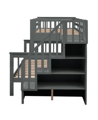 Stairway Twin-Over-Full Bunk Bed with Storage