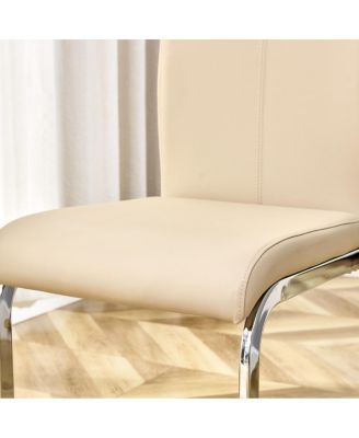 Chrome-Plated Metal PU Leather Padded Office Chair - Easy Assembly