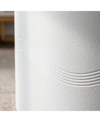 Set of 2 White Round Coffee Tables with Hidden Storage (26.77"/19.69)