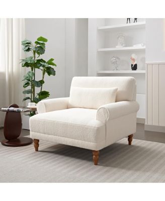 Mirod Elegant Circular Armrests, Ergonomic Lumbar Support, Vintage Roman Column Legs, Large Size