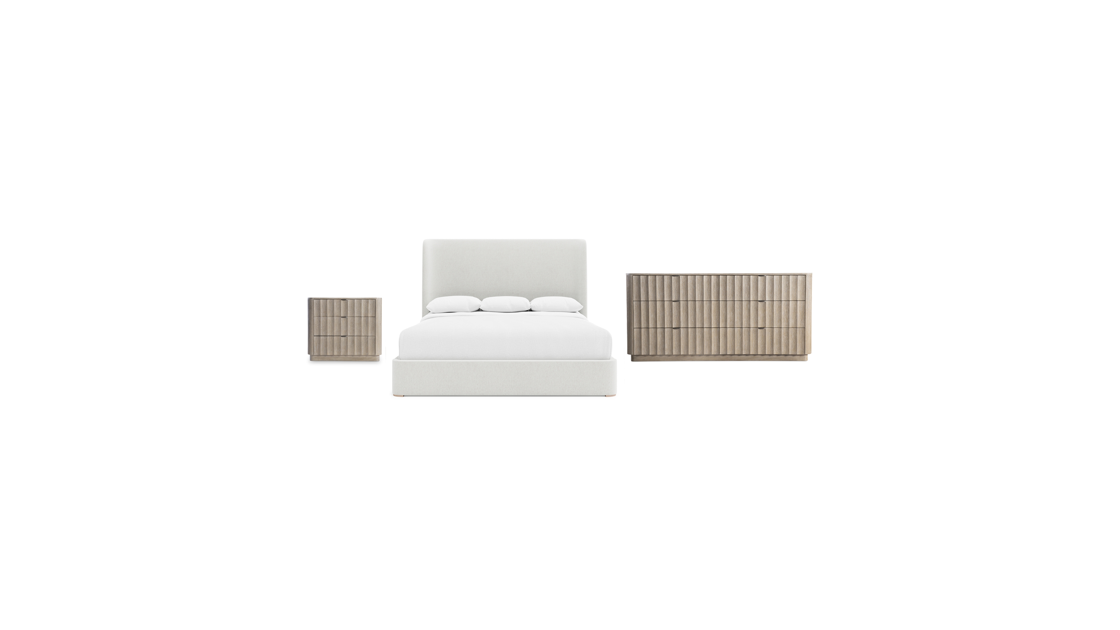 Bernhardt 3-Pc. Wood Loggia Bedroom Set California King Bed, Dresser and Accent Nightstand
