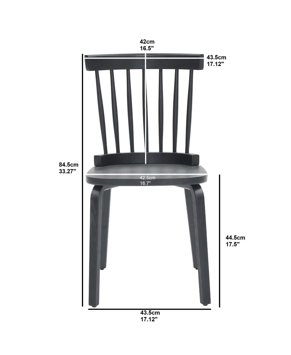 Streamdale Windsor Dining Chairs Set of 4, Wood Farmhouse Spindle Back, Black