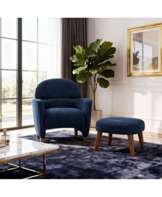 Modern Lazy Chair with Footrest Ottoman for Small Space