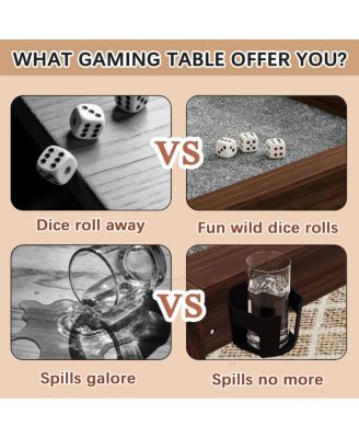 63"x40" Board Game Table w/Removable Top for 4-6 Players, Dining/Gaming Table