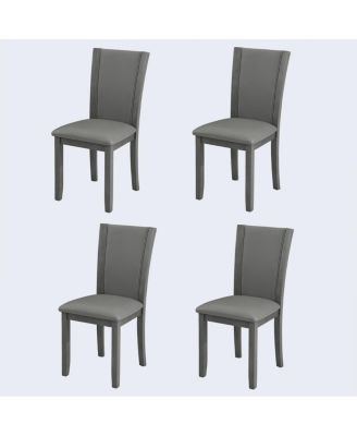 Wooden Dining Chairs Set of 4 with Padded Seat, Upholstered Side Chair