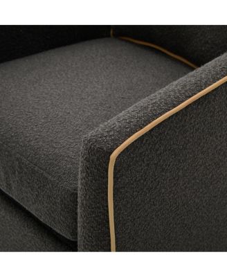 Swivel Accent Chair, Upholstered Club Barrel Sofa for Living Room, Light Gray