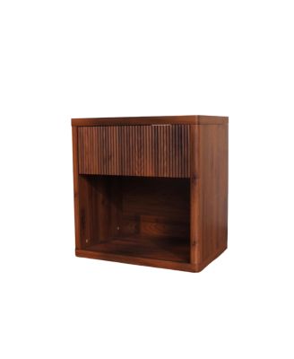 Streamdale Night Stand with Drawer Storage, Fluted Bed Side Table, Modern Wide Bedside Stand