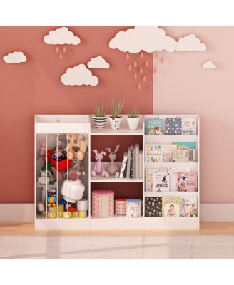 Kids Bookshelf and Toy Storage, 3-Tier Sling Bookcase for Nursery