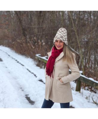 Women's Italian Fringe Scarf - Merlot