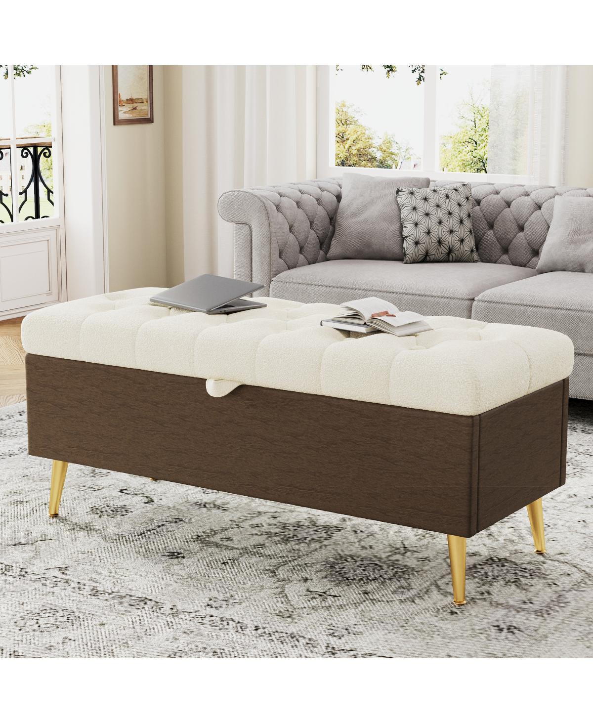 Streamdale Furniture Modern Upholstered Storage Ottoman Bench for Living Room, Bedroom