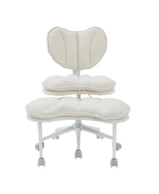   Meditation Chair Plus, Teddy Fleece Double-Layer Padding Rolling Chair