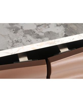 Unique 3D wave texture sideboard with marble-like countertop