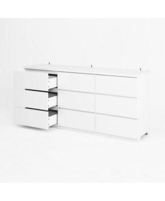 White 9 Drawer Cabinet/Dresser for Bedroom, Living Room, Hallway, Entryway