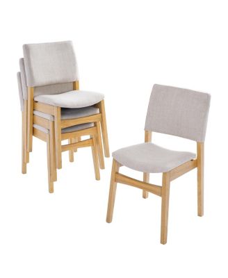 Streamdale 7-Piece Modern Dining Set - Solid Wood Table & Upholstered Chairs, Walnut Finish