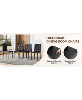 Walnut Textured Dining Table with Storage Shelf & PU Chairs