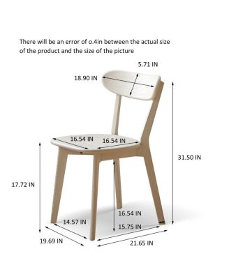  Solid Oak Dining Chair - Made in North America (47.5  55.5  78cm)