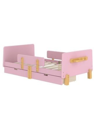 Platform Bed with Storage, Shelf, Hooks, No Box Spring Needed