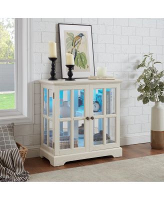 Streamdale LED Curio Display Cabinet with Adjustable Shelves and Lattice Doors