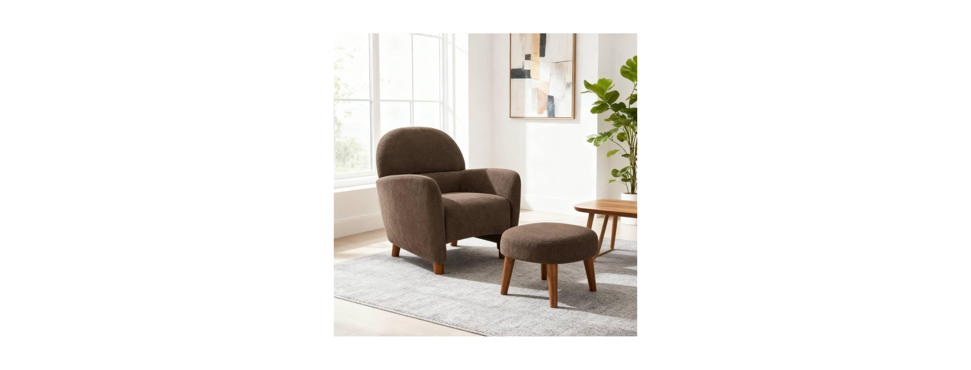 Streamdale Furniture Modern Lazy Chair with Footrest Ottoman