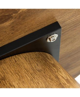 Streamdale Natural Wood Grain Round Coffee Table Set