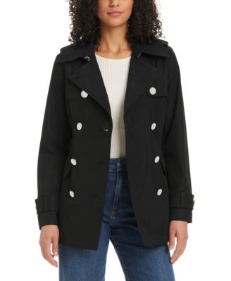 Women's Short Water-Resistant Double-Breasted Trench