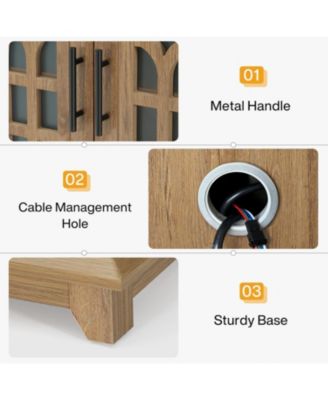 Large End Table with Charging Station & LED Light, 23.6" Square Sofa Side Table with Storage, Wooden Nightstand with Outlet