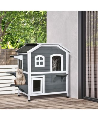 2-Story Outdoor Weatherproof Cat Enclosure
