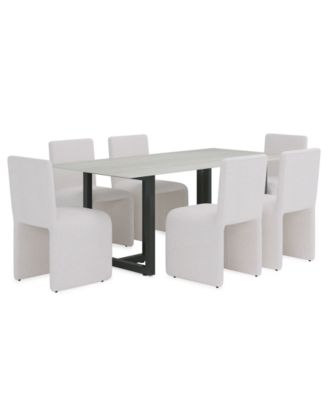Emila 7-Pc. Dining Set (Rectangular Table & 6 Upholstered Chairs)