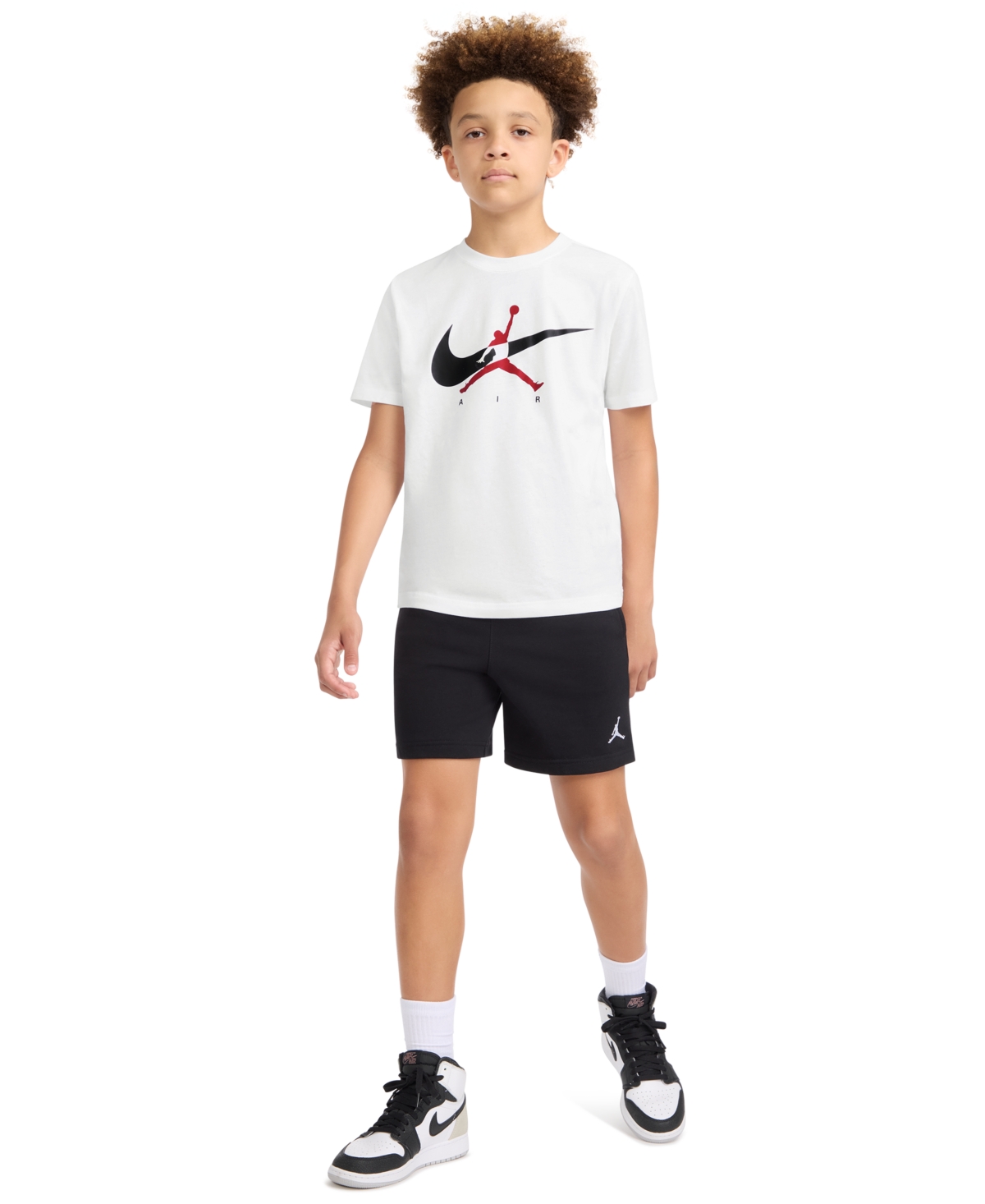 Jordan Boys' 8-20 Jumpman Swoosh Logo Crewneck T-Shirt
