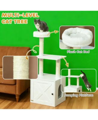 Cat Tree with Litter Box Enclosure
