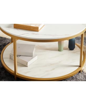 round coffee table with storage, modern design