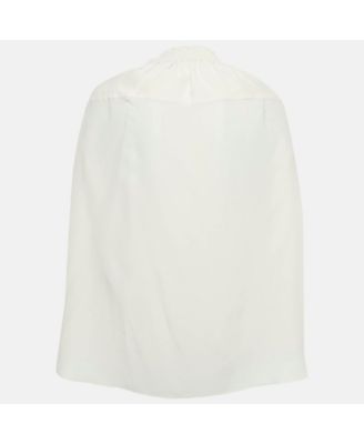 Women's Off-White Silk Button Front Blouse