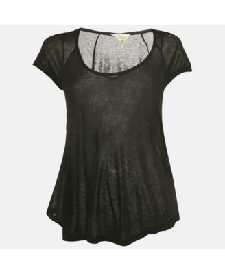 Women's Etoile Black Jersey Semi Sheer T-Shirt