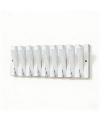 Solid Wood 9-Hook Retractable Coat Rack for Entryways