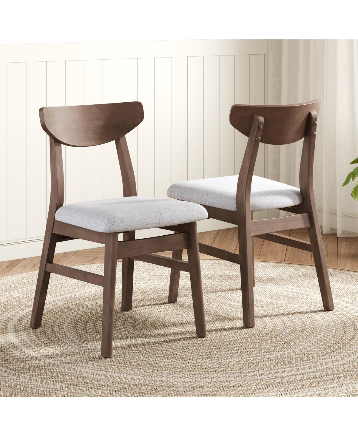 Streamdale Furniture Set of 2 Modern Scandinavian Chairs - Brown