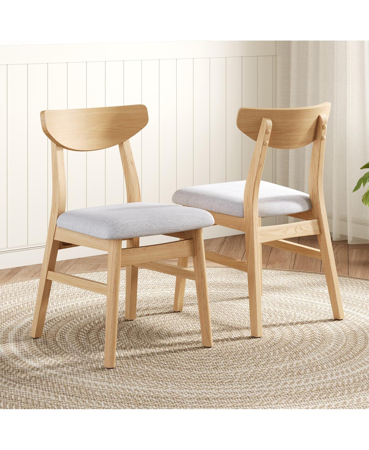 Streamdale Furniture Set of 2 Modern Scandinavian Chairs - Natural