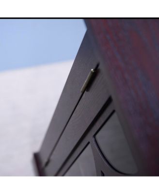 48.66" x 15.55" x 34.06" Sideboard with 3 Glass Doors & Adjustable Shelf