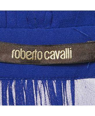 Women's Blue Silk Tassel Detailed Sheer Blouse