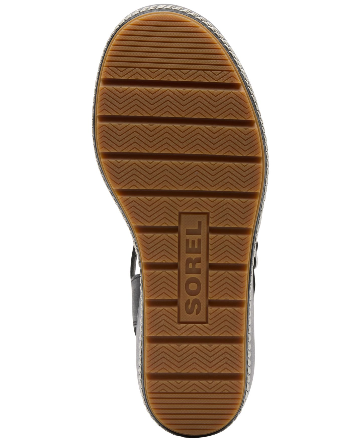 Женские сандалии Sorel Sunpeak Wedge Heel Ankle-Strap, цвет: Чёрный / Карамельный — фото 4