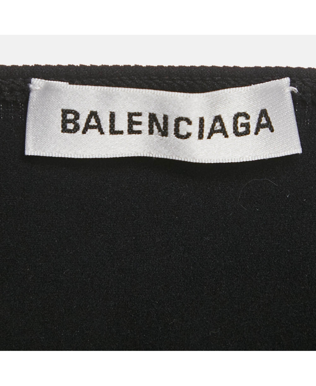 Pre-Owned Balenciaga Women's Black Logo Print Jersey T-Shirt
