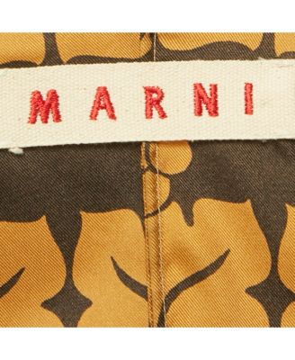 Women's Brown Printed Silk Top